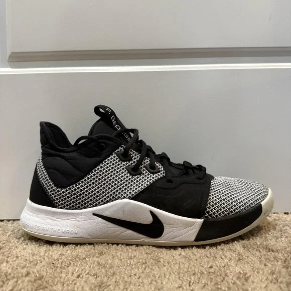 Nike PG 3 Shoes Mens Size 10 Black White Paul George Basketball Sneakers - Picture 1 of 8